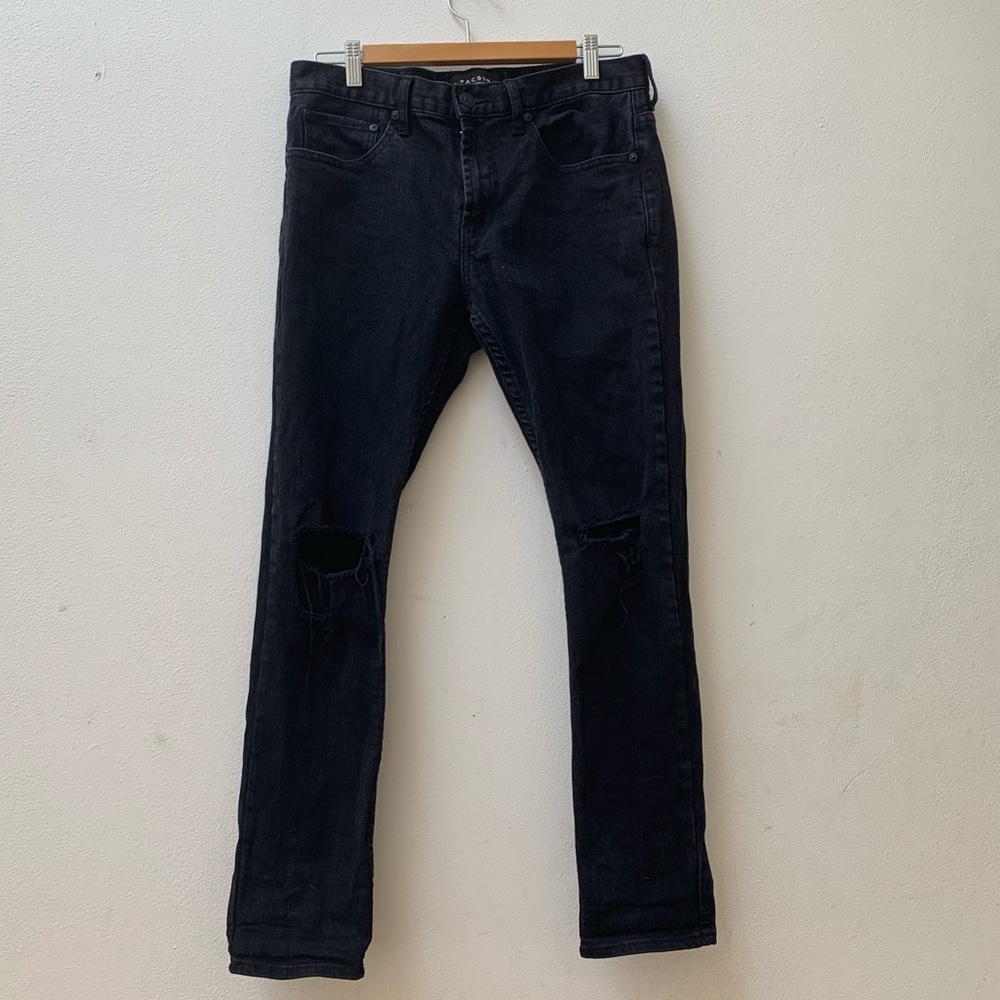 Pacsun black knee ripped skinny jeans